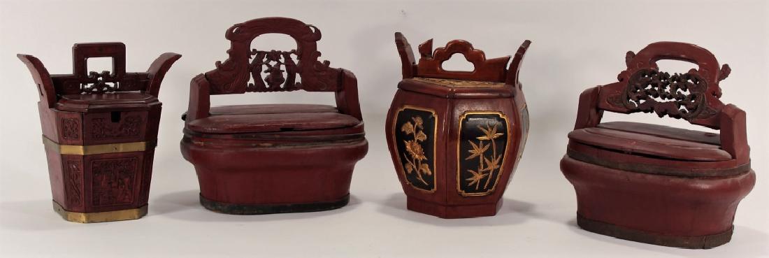 4 Chinese Wood Storage Containers (1 of 4)