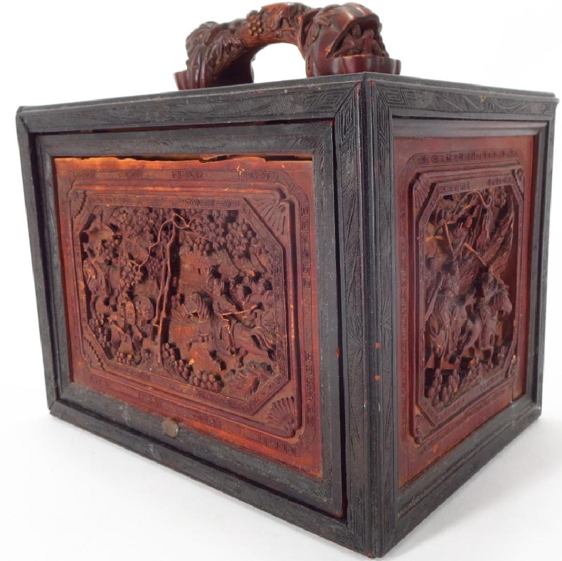 Carved Chinese Mahjong box (1 of 5)