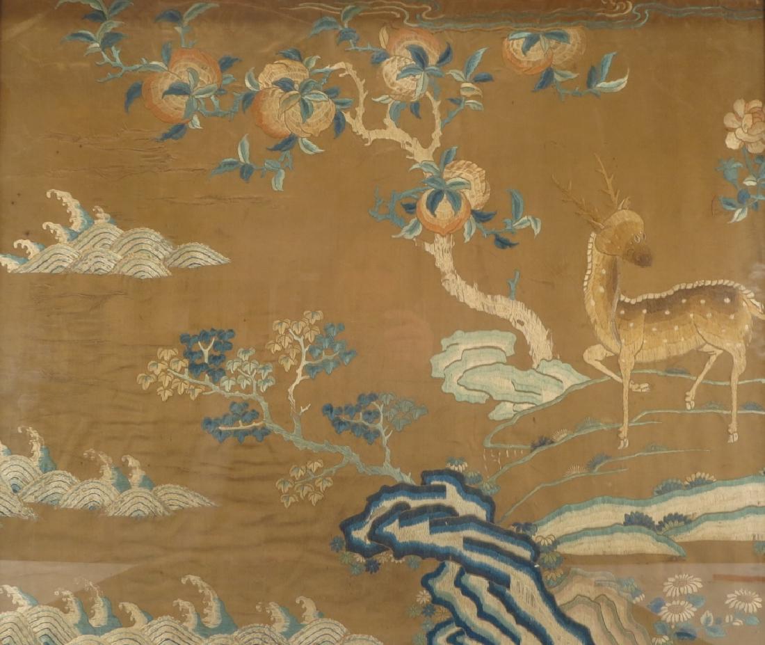 2 Asian Silk Work Panels,19th C. (1 of 5)