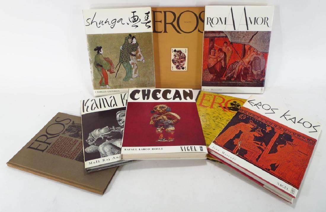 Group of Erotic Art Publications from 1960's: Group of 1960's Erotic Art Publications Includes 5 Books from Nagel Publishers, Authors include Jean Marcade "Eros Kalos and Roma Amor ",Charles Grosbois, R.Larco Hoyle, Mulk Raj Anand,,along with 3 V