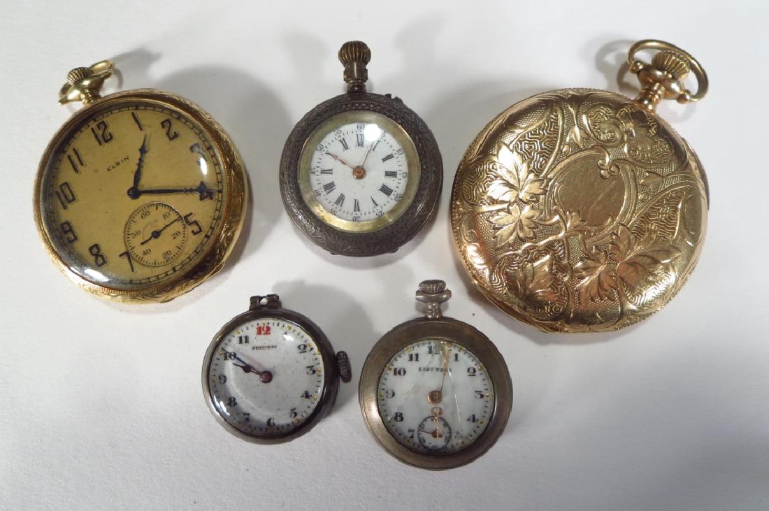 5 Pocket Watches; 14k Gold & Silver (1 of 4)