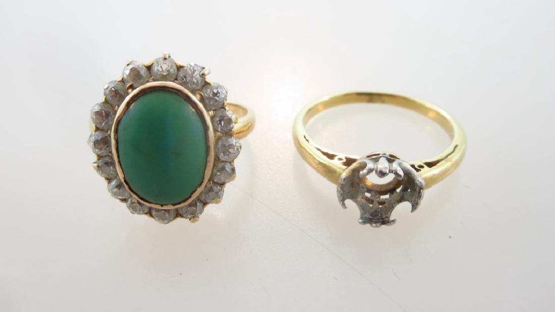 (2) 18k Gold Rings; with diamonds (1 of 5)