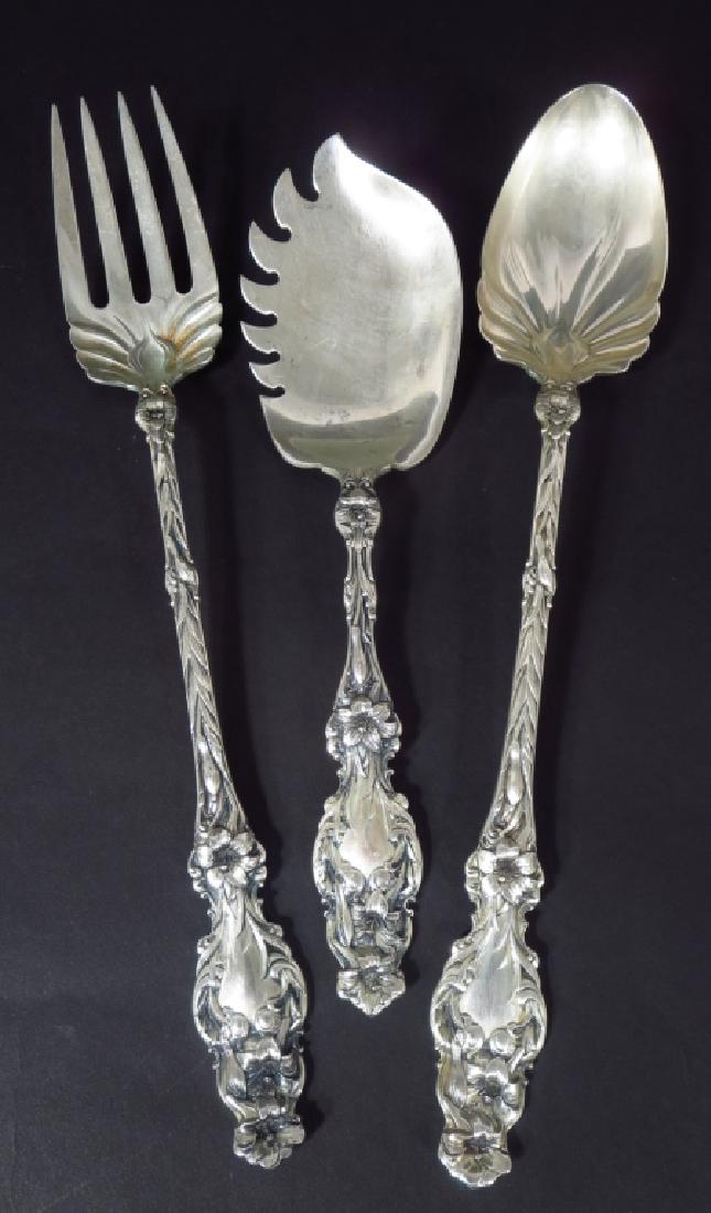 Lot of 3 Lily Serving Pcs Whiting Sterling 1902 (1 of 5)