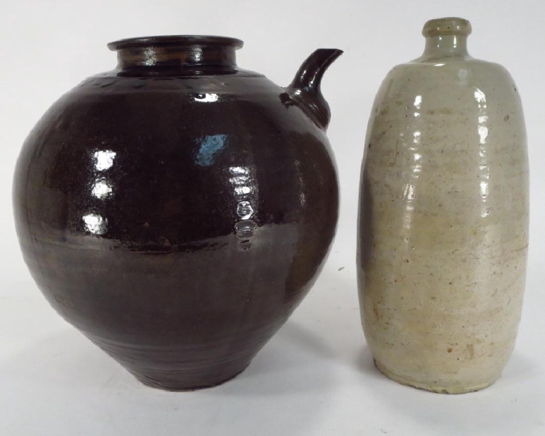 2 Asian Glazed Pottery Pieces (1 of 6)
