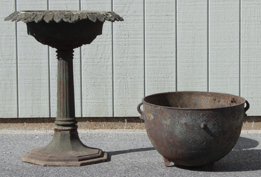 Cast Iron Birdbath and Cauldron,19th C. (1 of 5)