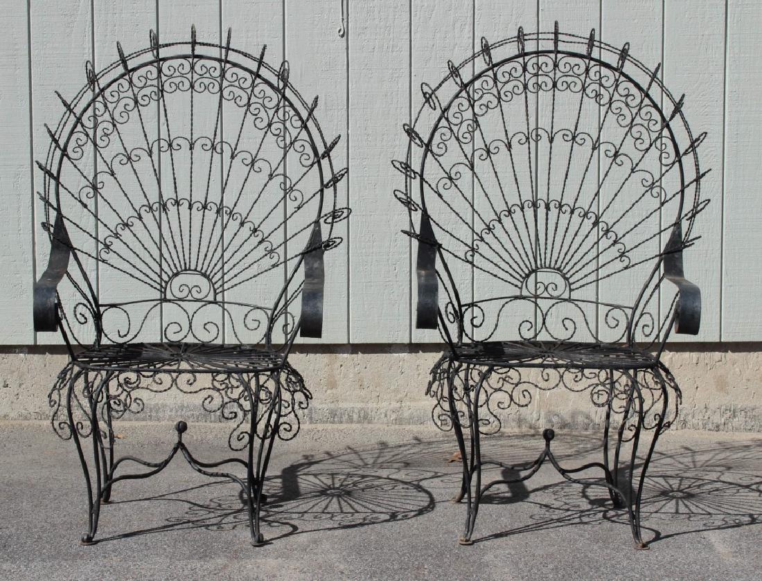 Pair Of Vintage Wrought Iron Peacock Chairs Apr 22 2017