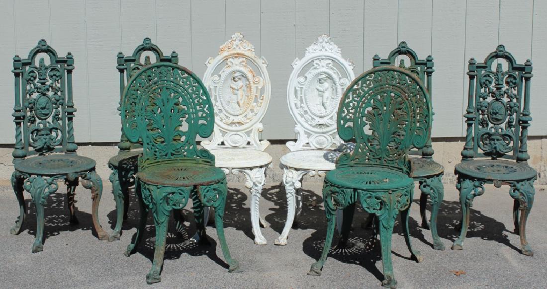 Grp. of 8 Victorian Cast Iron Chairs (1 of 6)