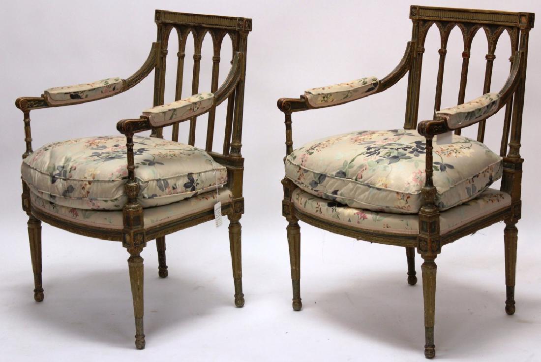 Pr. of Gustavian Arm Chairs, 19th C. (1 of 5)