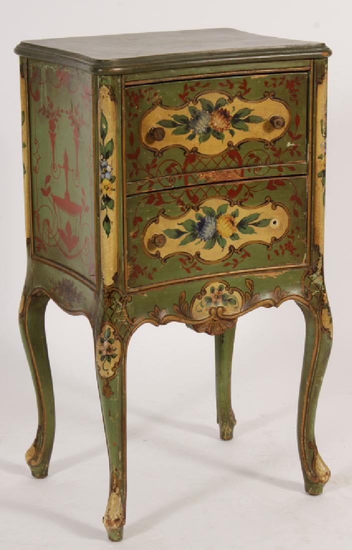 Italian green painted petit commode (1 of 4)