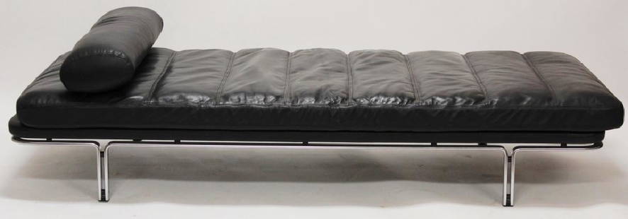 Horst Bruning Daybed for Kill International: Horst Bruning,German, 20th C., leather and chrome plated daybed manufactured by Alfred Kill International,Denmark,bears makers label (Q50E723121){MM} Property Title: From an East 72nd Street, Manhatt