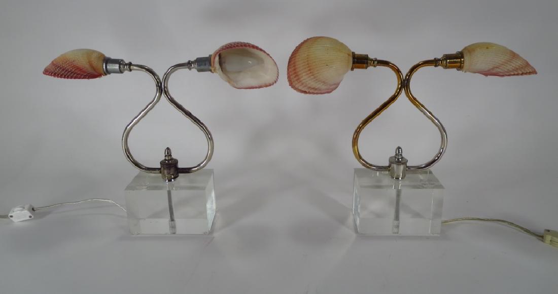 Pair of Acrylic & Shell Accent Lamps (1 of 4)