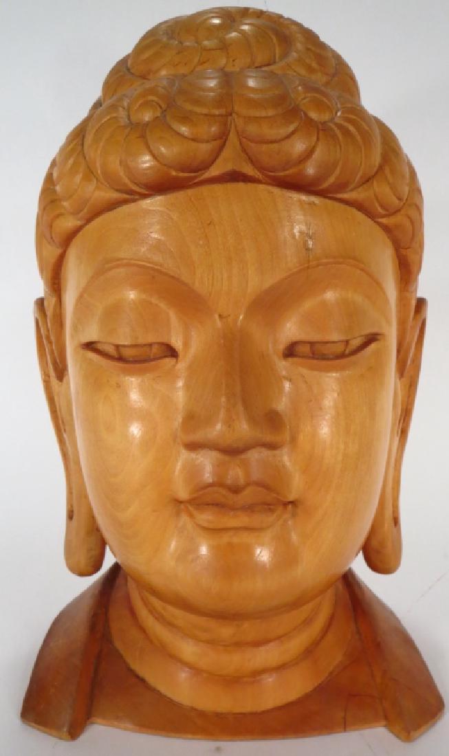 Contemporary Chinese Carved Head of Buddha (1 of 5)