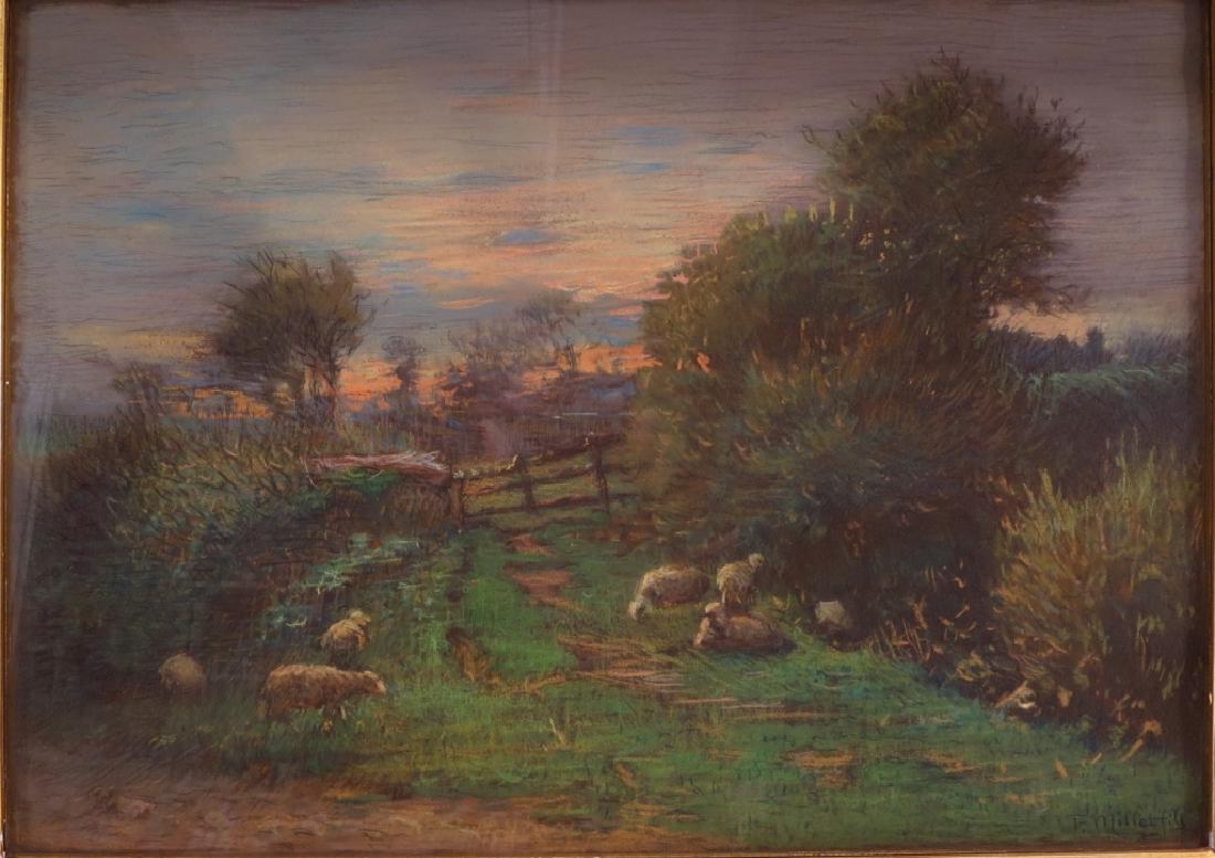 Francois Millet, Fr., "Moutons..." 19th C., Pastel (1 of 5)