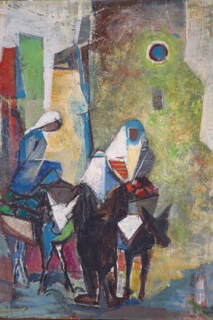 J. Eisencher, Israeli, 2 Women on Donkeys, O/B (1 of 6)