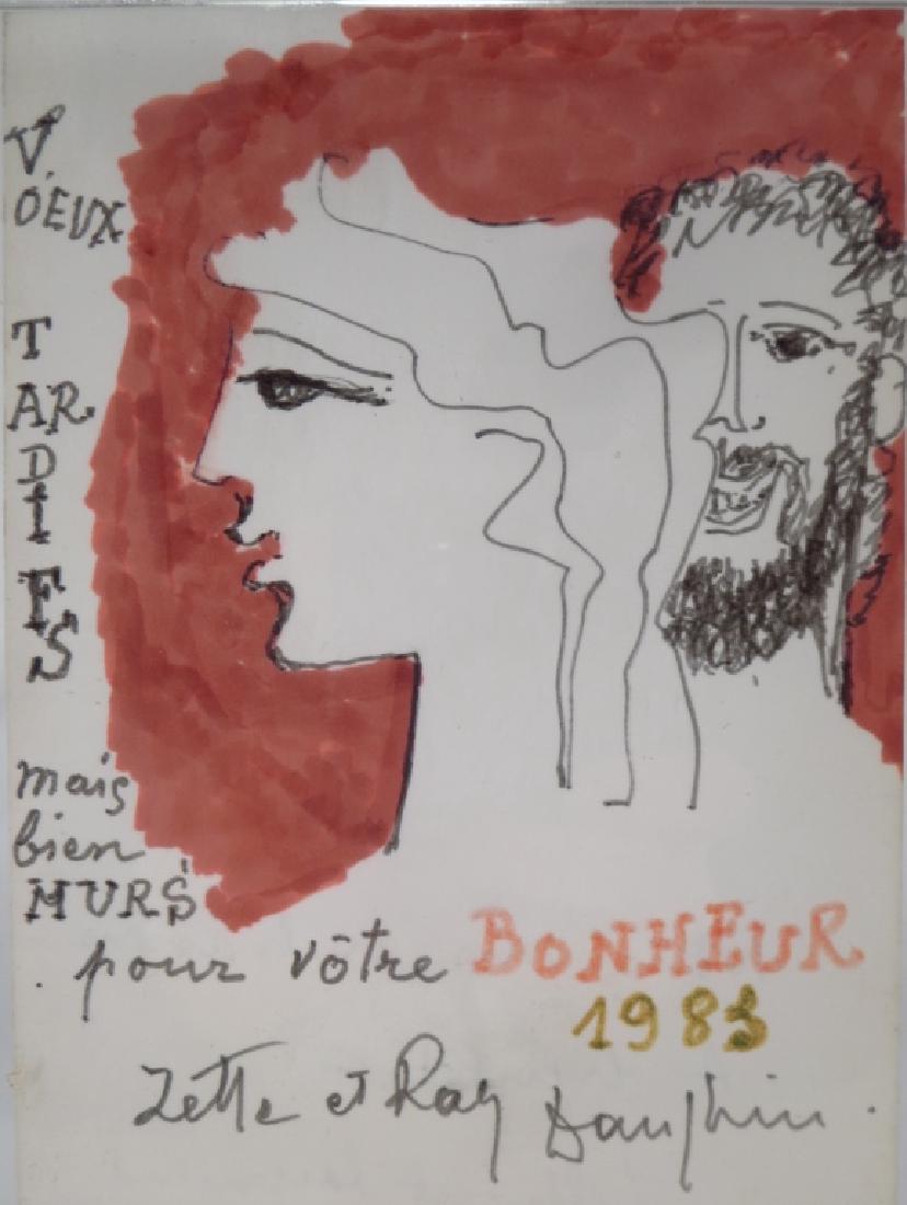 Bonheur 1983 Marker Ink on Paper (1 of 5)