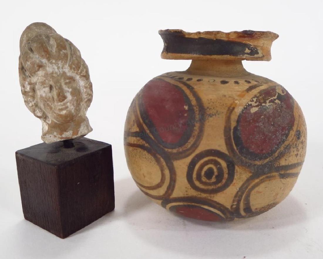 Corinthian Aryballos & Greco-Roman Head (1 of 6)