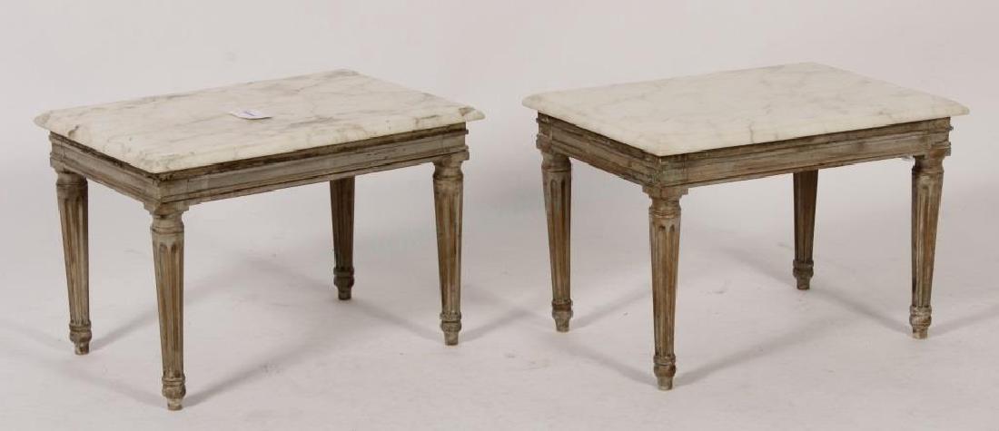 Pr. Louis XVI Marble and Wood Carved Low Tables (1 of 5)
