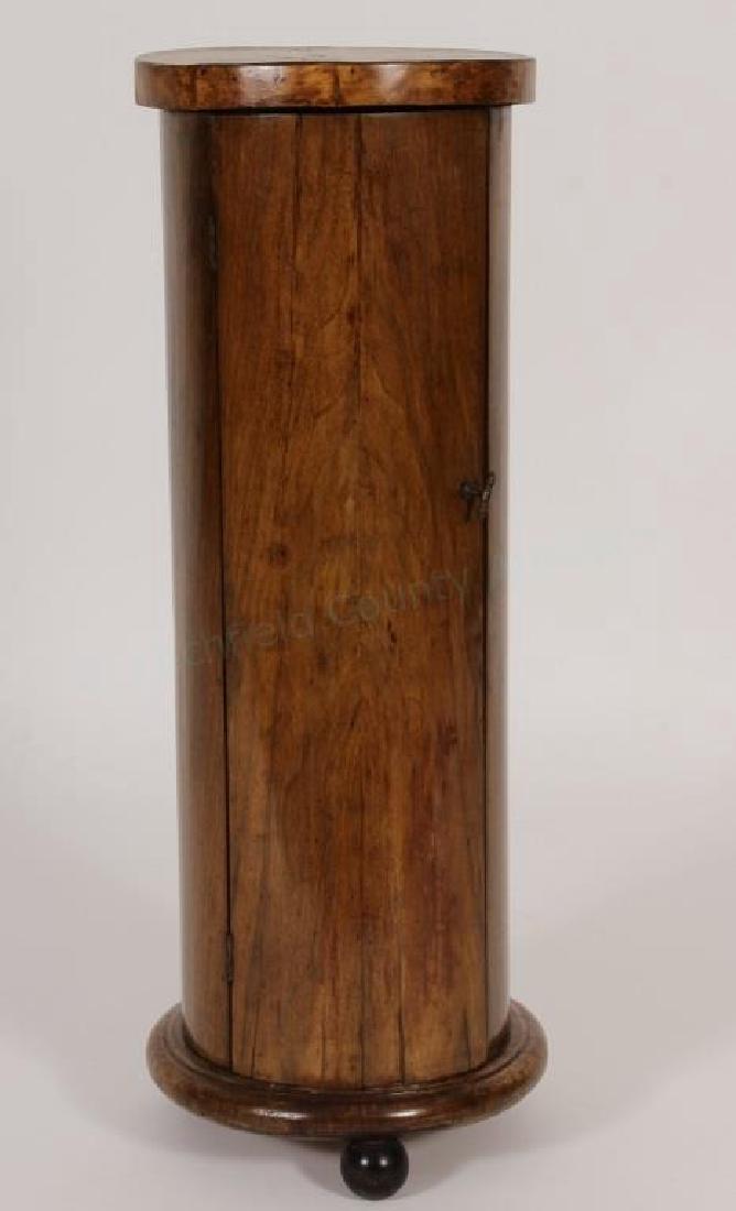 Biedermeier Burled Walnut Column/Cabinet,19th C. (1 of 5)