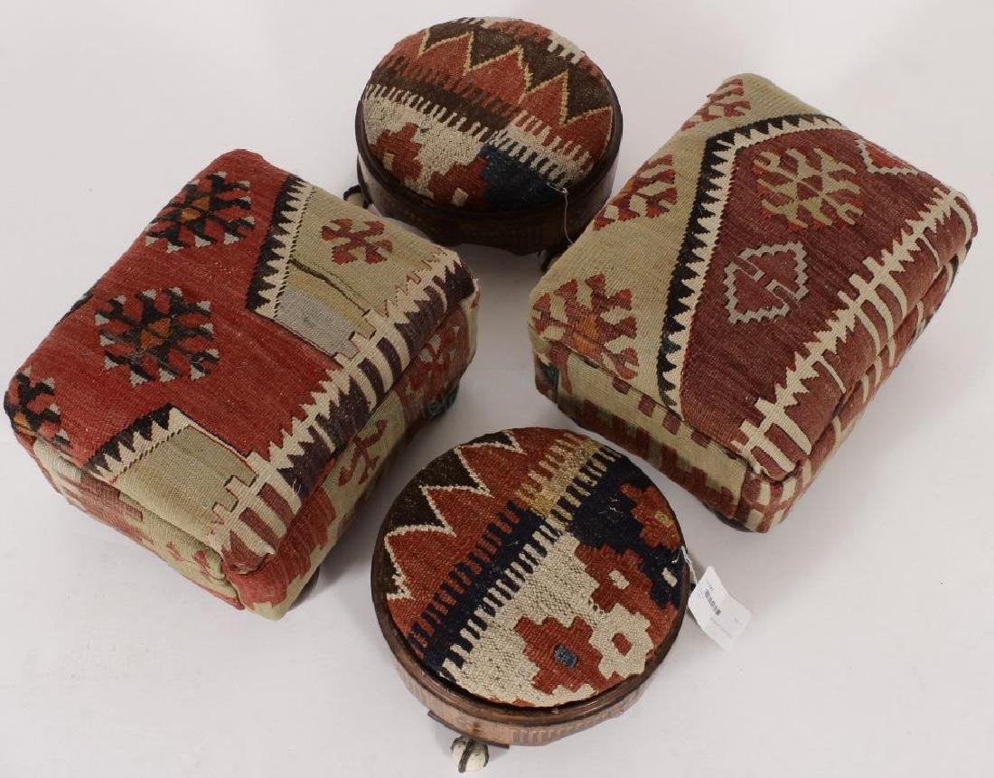 2 Prs. of Kilim Upholstered Footstools (1 of 5)