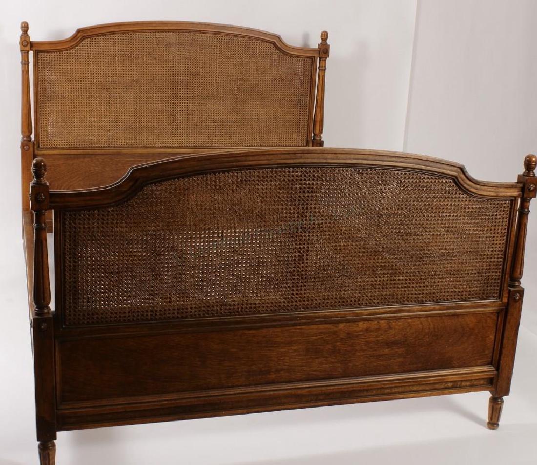 Louis XVI Style Wood/Cane Queen Bed (1 of 5)
