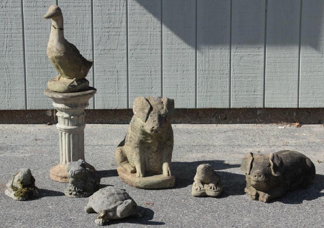 Lot of 8 Vintage Concrete Garden Animals (1 of 5)