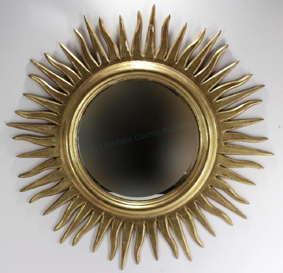 Convex Mirror Gilt Gessoed Wood Sun Motif (1 of 4)