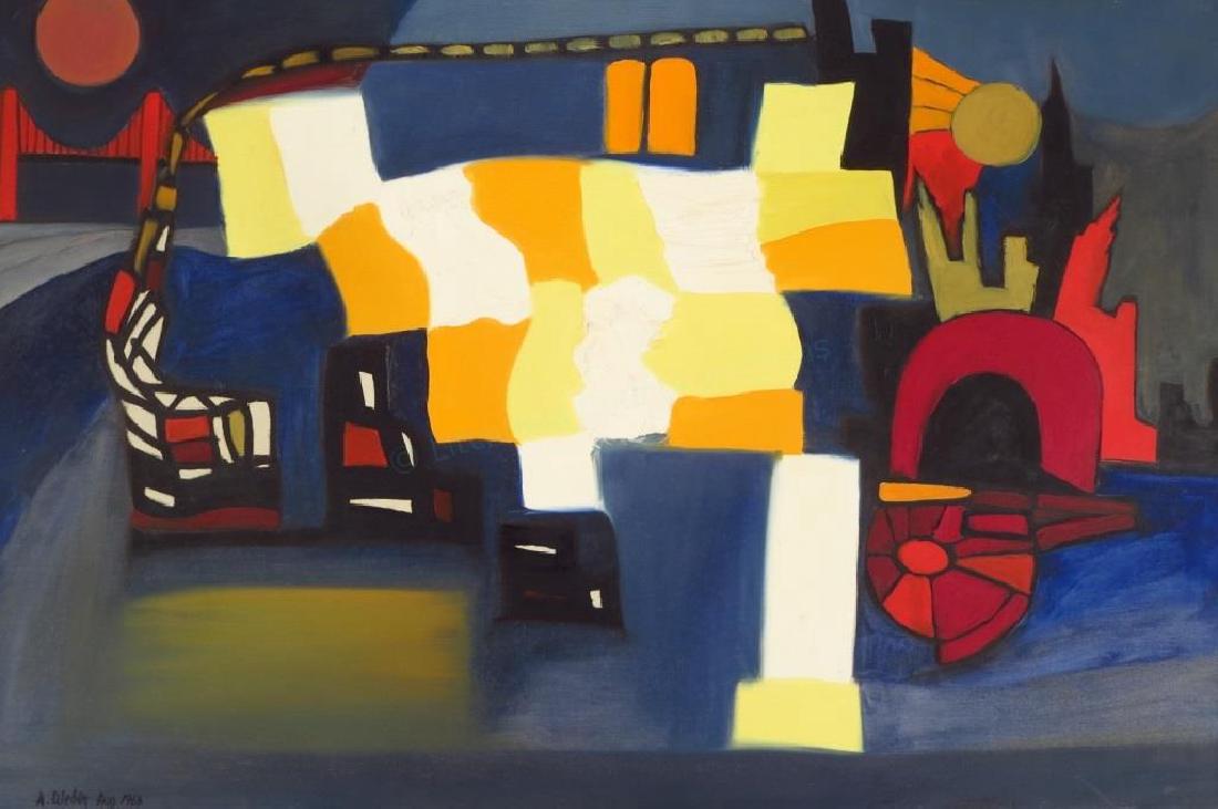 Arnold Weber, American, 1921-2010, Nightscape O/C (1 of 5)