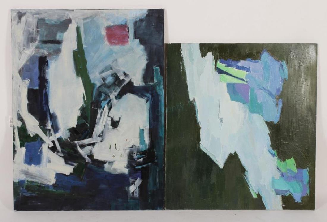 M. Reventlow, Am, 1915-2014, 2 Dark Abstracts,O/C (1 of 4)