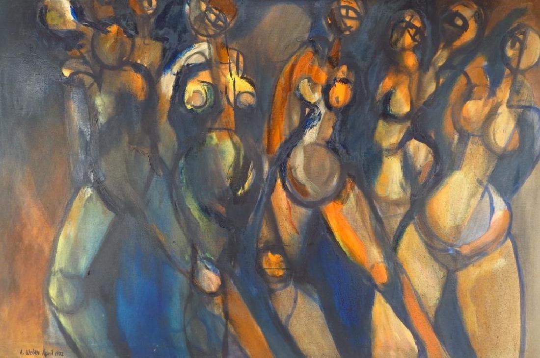 Arnold Weber, Am., 1921-2010 Abstract Female O/C (1 of 5)
