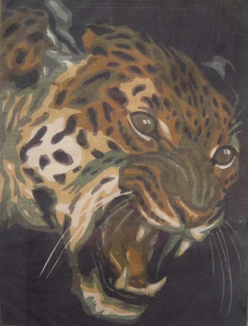 Nobertine Bresslern-Roth Leopard Color Lino-Cut (1 of 5)