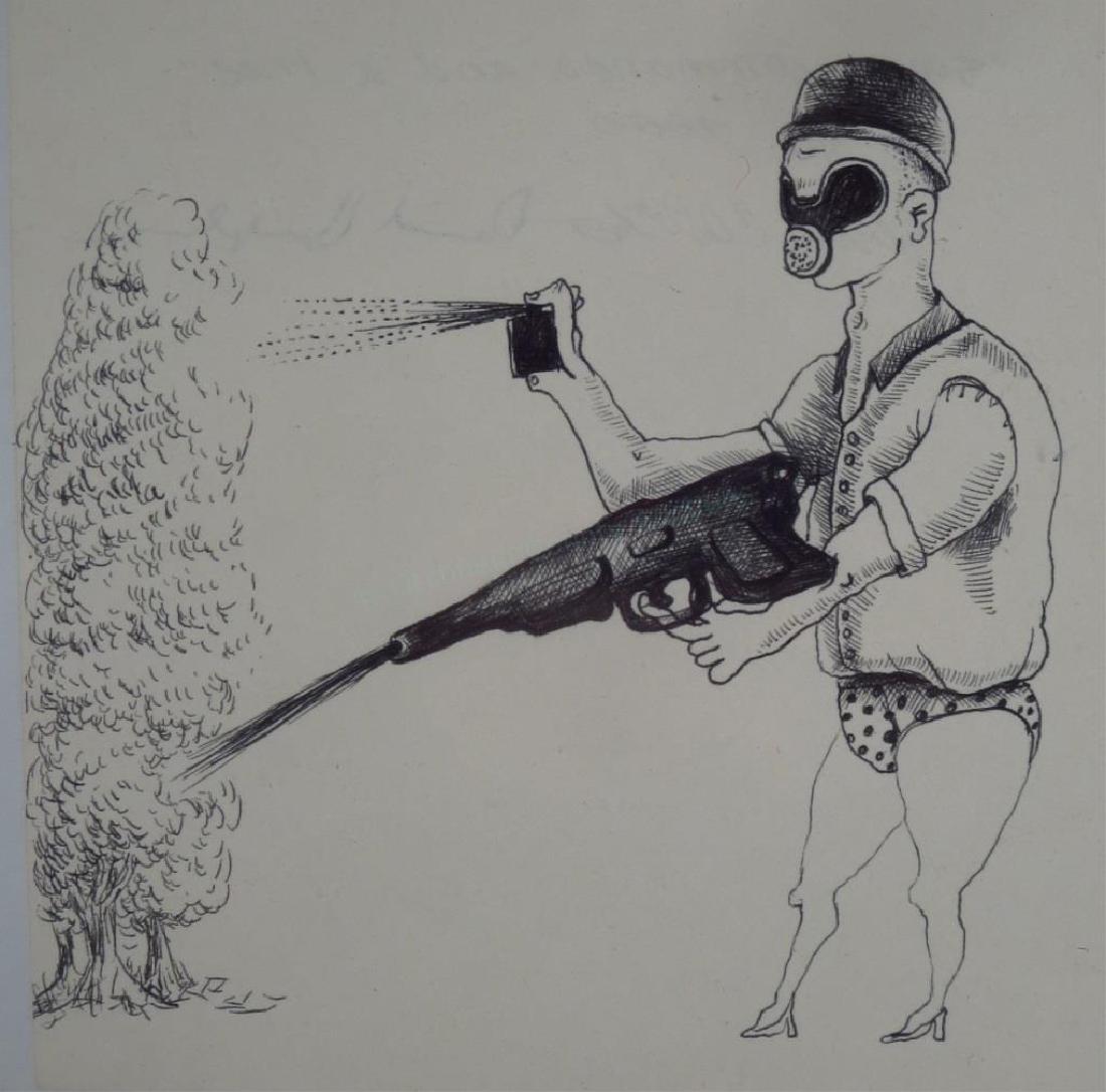 Lot of 24 Humphrey & Coates Black Marker Drawings (1 of 7)