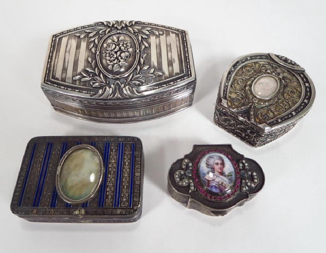 4 European silver snuff/patch boxes (1 of 7)