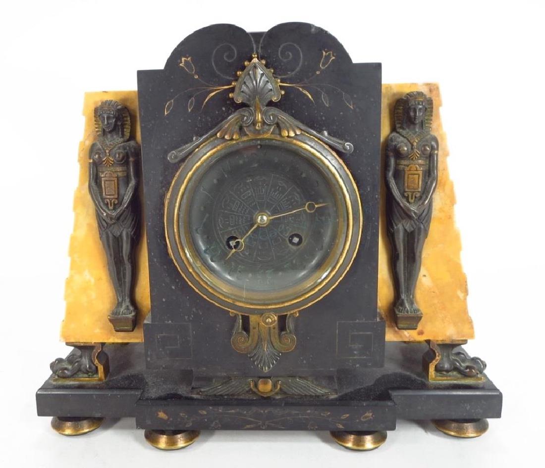 Tiffany & Co. Egyptian Revival Marble & Bronze Clock (1 of 7)