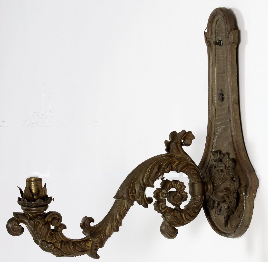 Large Antique Rococo-Style Bronze Sconce (1 of 5)