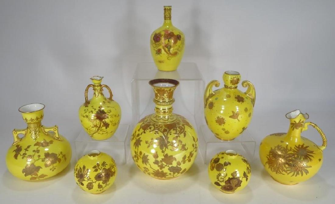 8 Royal Crown Derby Porcelains, Gilt & Canary (1 of 7)