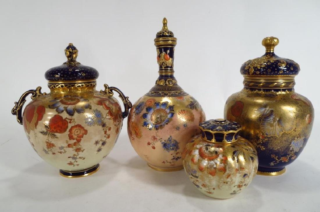 4 Royal Crown Derby Covered Vases, Gilt & Cobalt (1 of 7)