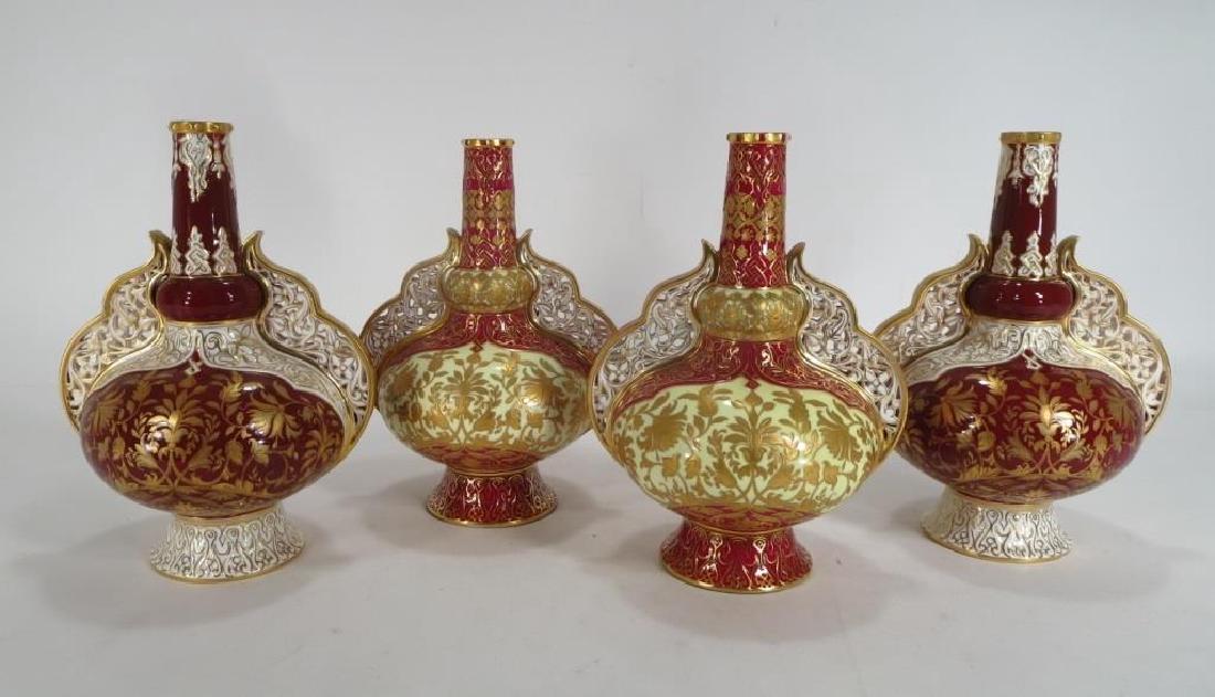 2 Pairs of Royal Crown Derby Vases, 19th C. (1 of 4)