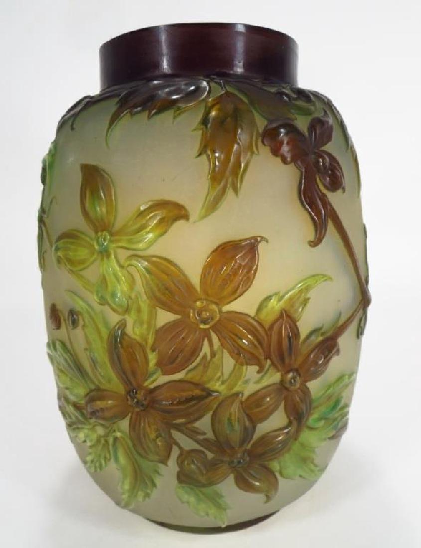 Emile Galle Clematis Souffle Glass Vase C. 1925 (1 of 8)