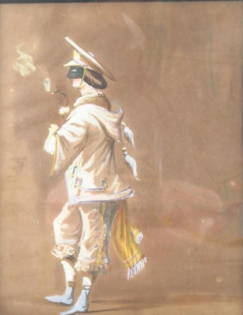 Cont'l Sch, c. 1900, Masquerader, Gouache (1 of 4)