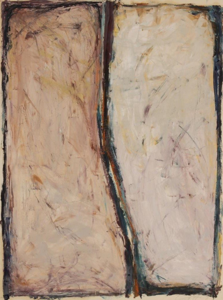 Abstract Oil on Paper Signed Illegibly 1981 (1 of 6)