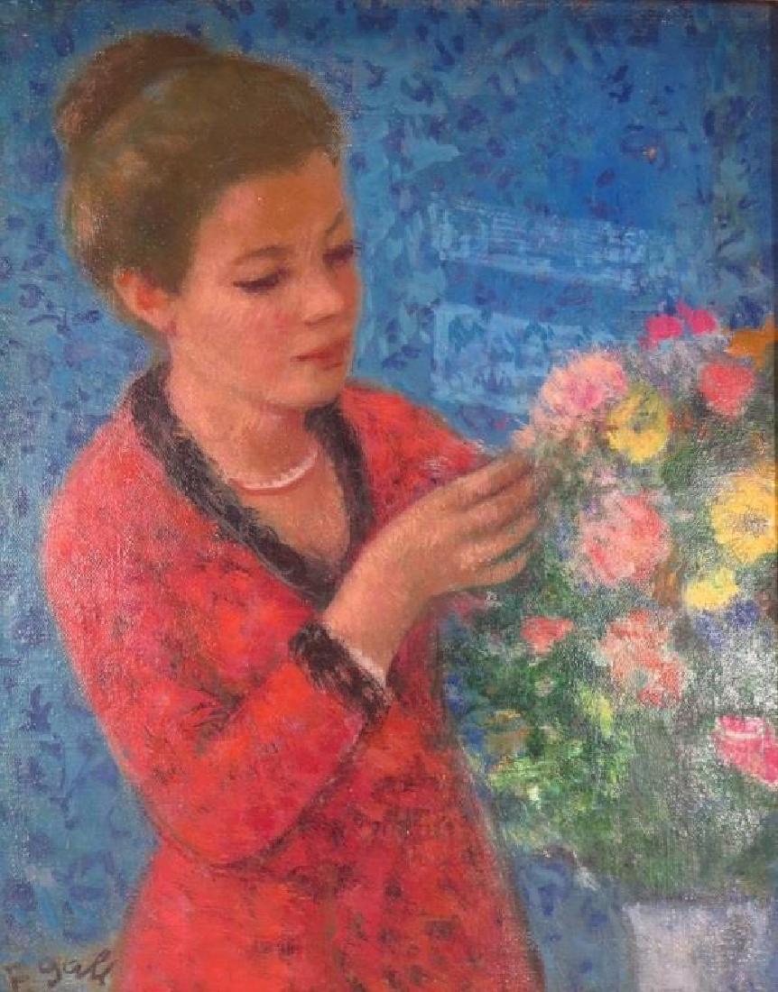 Francois Gall 1912-1987 Girl w/ Flowers O/C (1 of 6)
