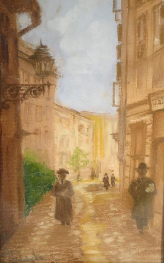 Judaica Old Synagogue Krakow Ghetto Pastel 20th C. (1 of 6)