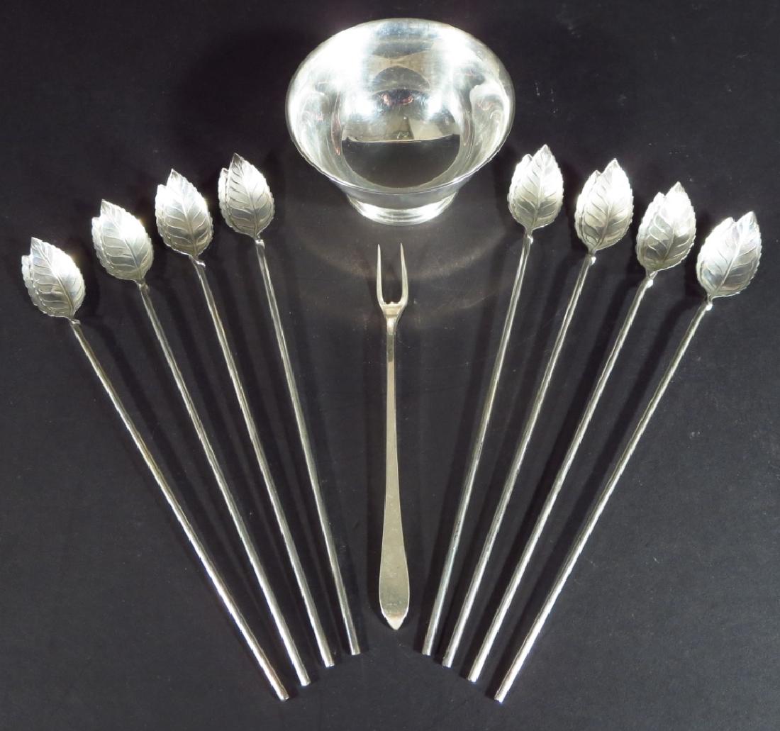 Tiffany Sterling: 8 Tea Straws. Bowl, Hors Fork (1 of 6)