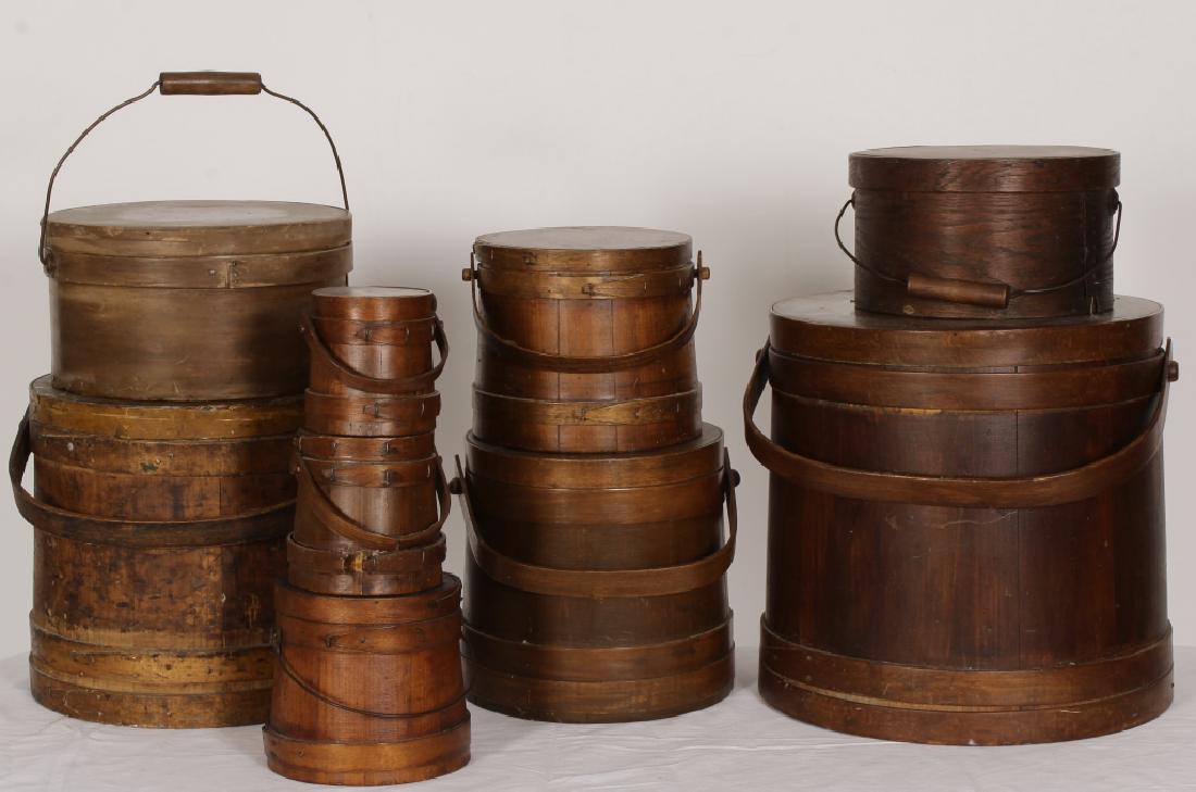 Group of 9 Wooden Firkin Pale/Buckets (1 of 4)