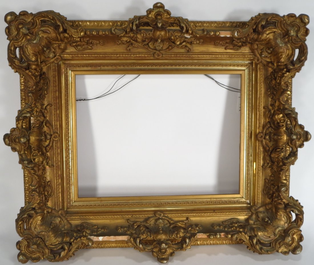 Antique Caved Wood, Gesso, and Gilt Frame (1 of 8)