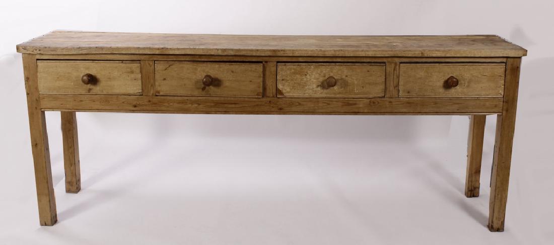 19th C. English Pine 4 Drawer Dresser Base (1 of 9)
