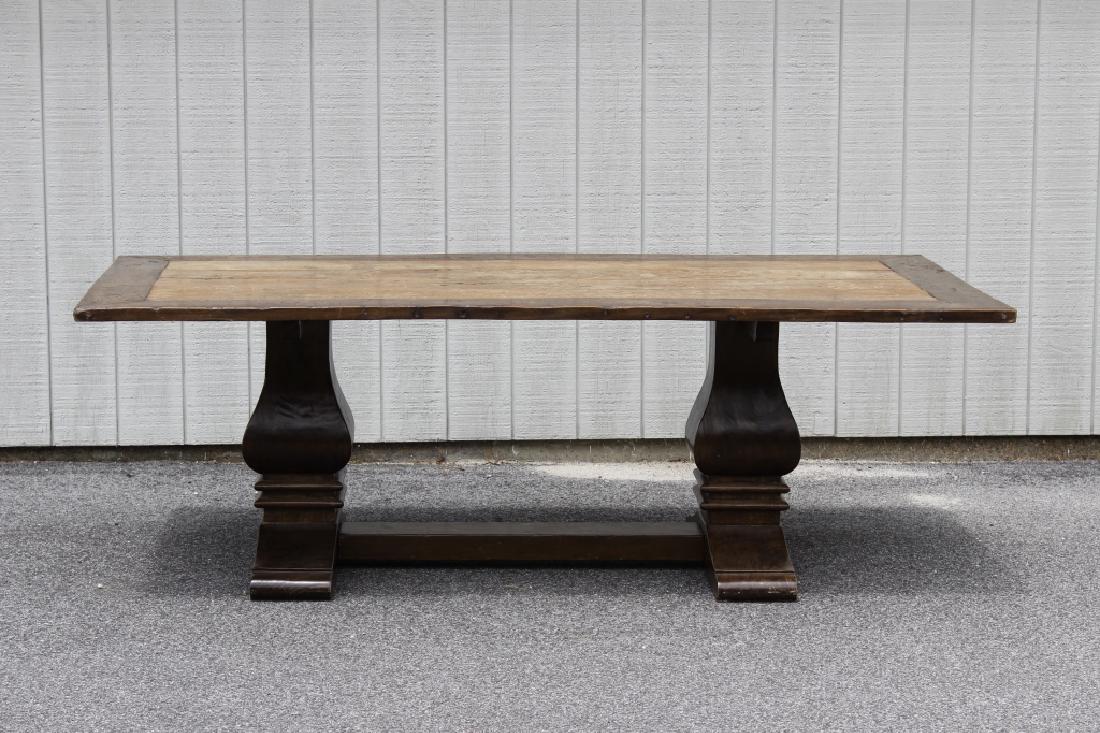 Large Refectory Table, Trestle Base & Plank Top (1 of 6)