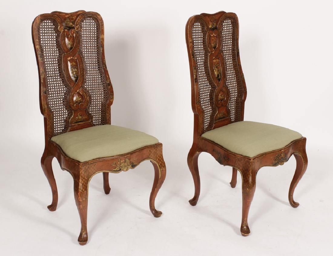 Pair of Chinoiserie Queen Anne Style Side Chairs (1 of 6)