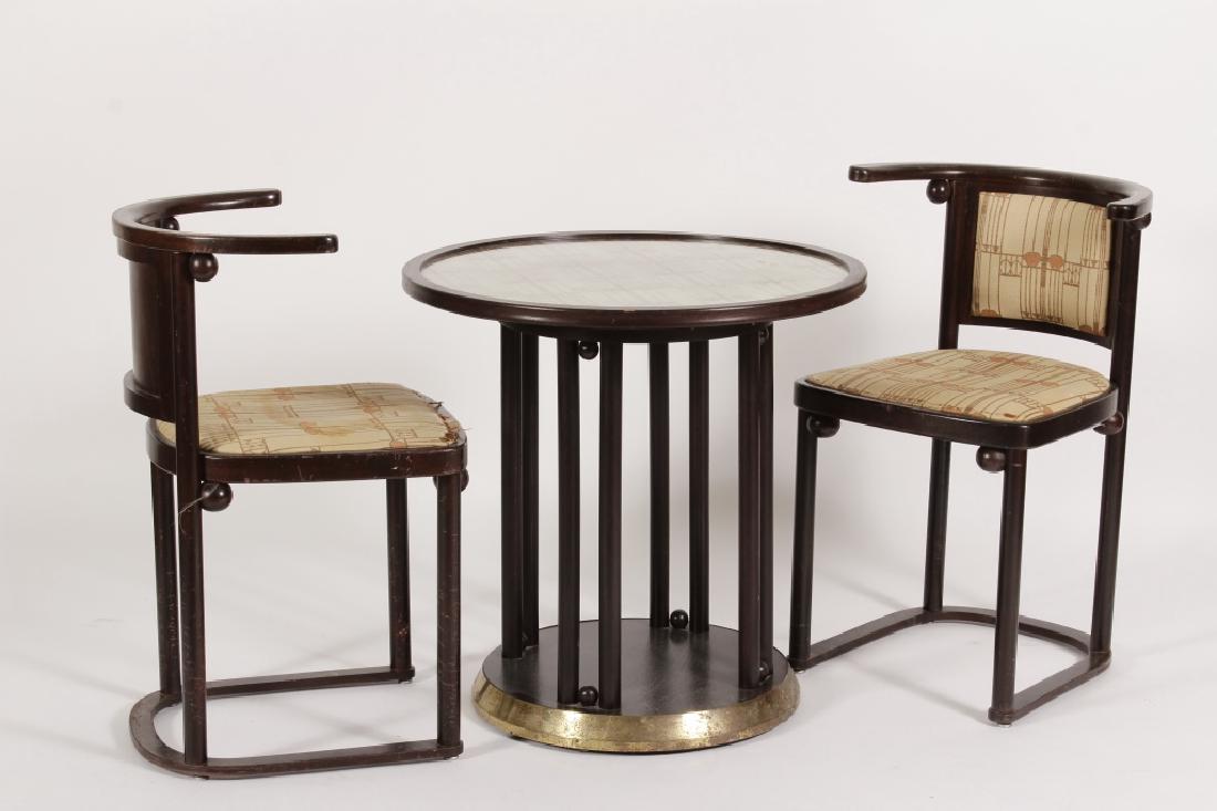 After J. Hoffmann,Fledermaus Table & 2 Chairs,Aus. (1 of 8)