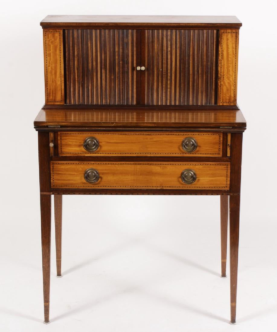 Hepplewhite Style Mahogany Desk and Table (1 of 7)